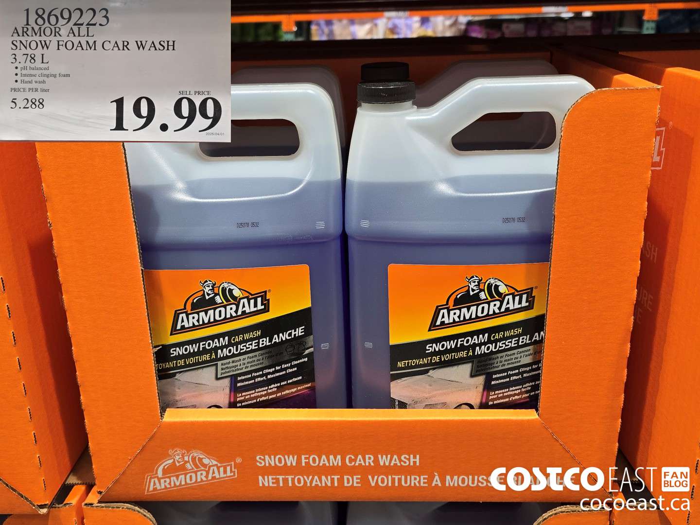 1869223 ARMOR ALL SNOW FOAM CAR WASH 3.78 L $19.99