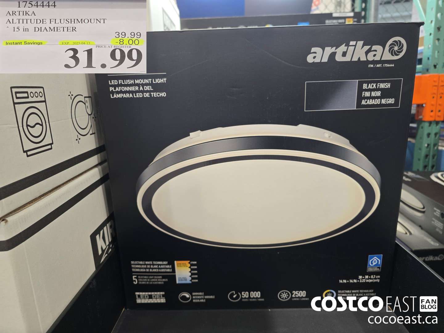 1754444 ARTIKA ALTITUDE FLUSHMOUNT 15IN. DIAMETER ($8.00 INSTANT SAVINGS EXPIRES ON 2025-04-13) $31.99