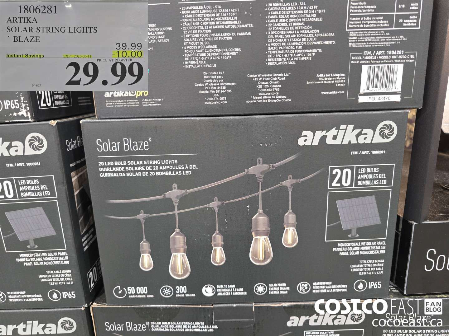 1806281 ARTIKA SOLAR STRING LIGHTS BLAZE ($10.00 INSTANT SAVINGS EXPIRES ON 2025-05-11) $29.99