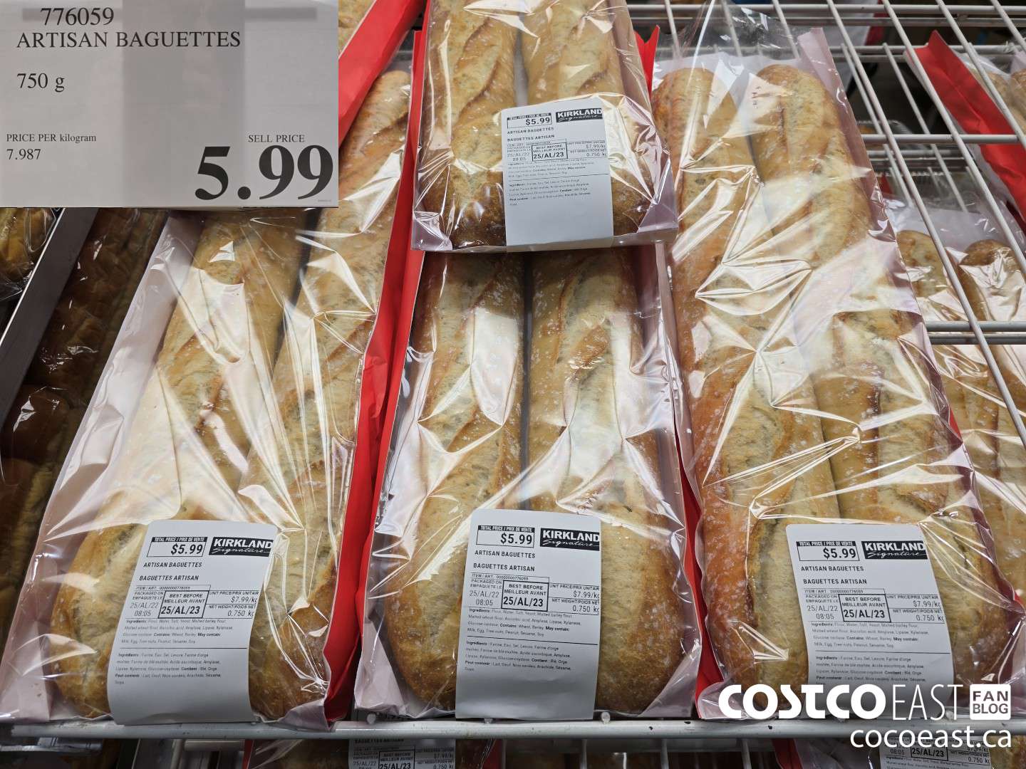 776059 ARTISAN BAGUETTES 750 G $5.99