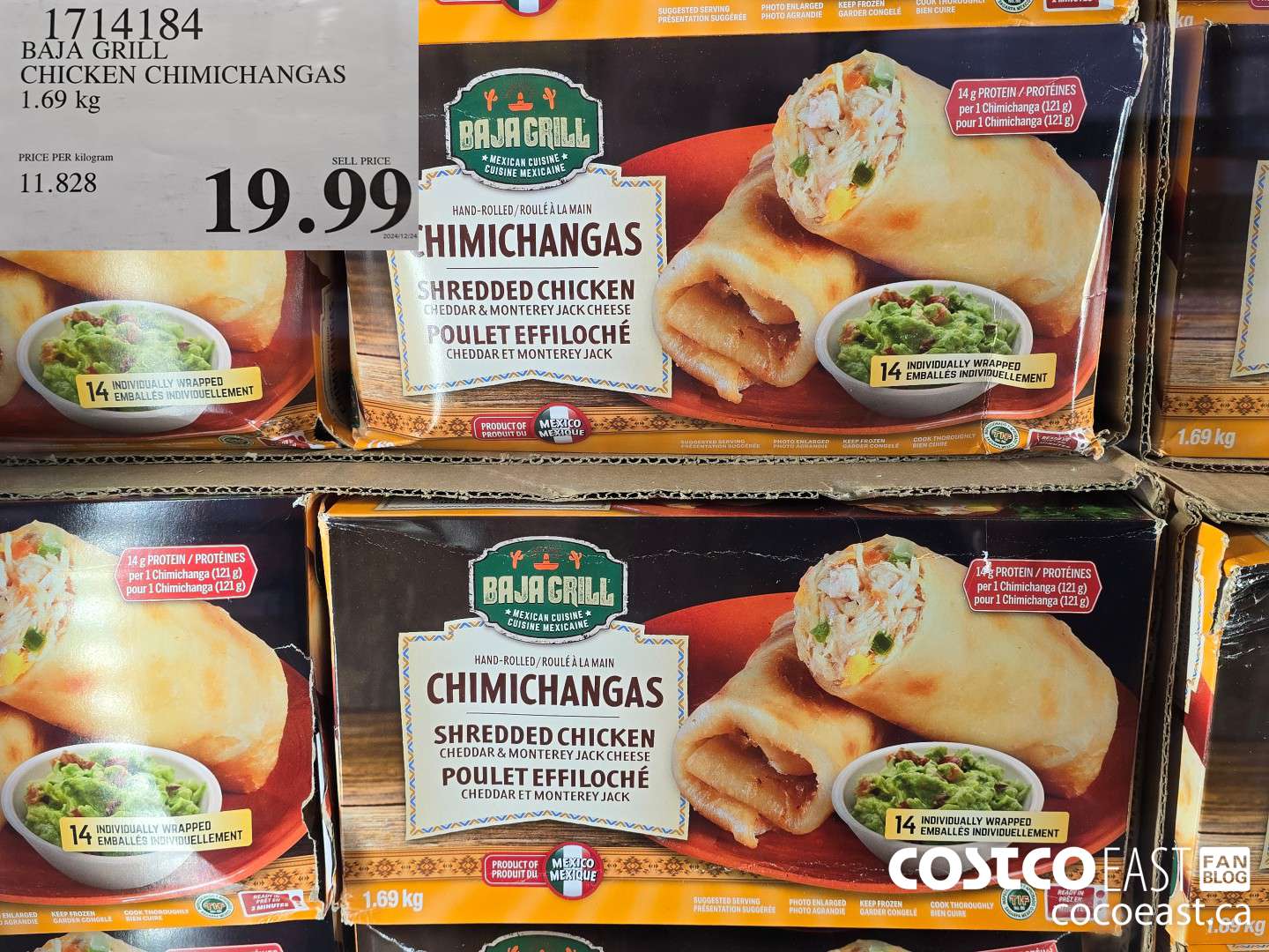 1714184 BAJA GRILL CHICKEN CHMICHANGAS 1.69 kg $19.99