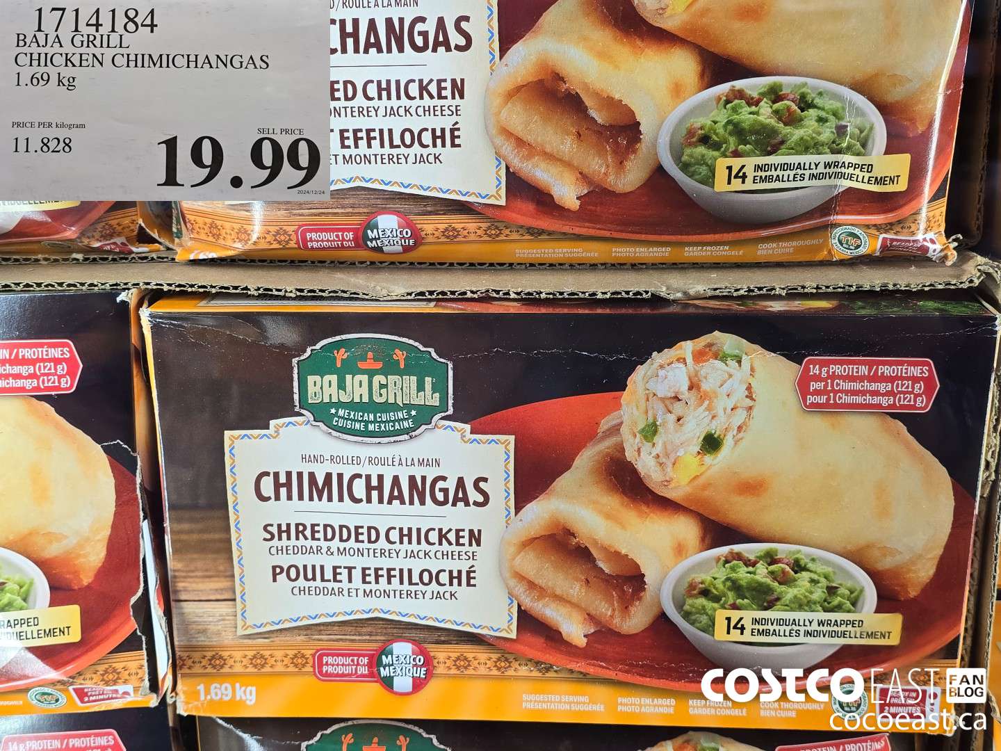 1714184 BAJA GRILL CHICKEN CHMICHANGAS 1.69 kg $19.99