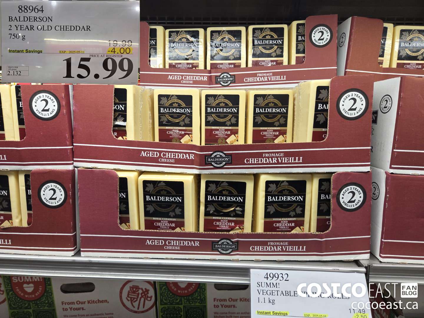 88964 BALDERSON 2 YEAR OLD CHEDDAR 750 g ($4.00 INSTANT SAVINGS EXPIRES ON 2025-05-11) $15.99