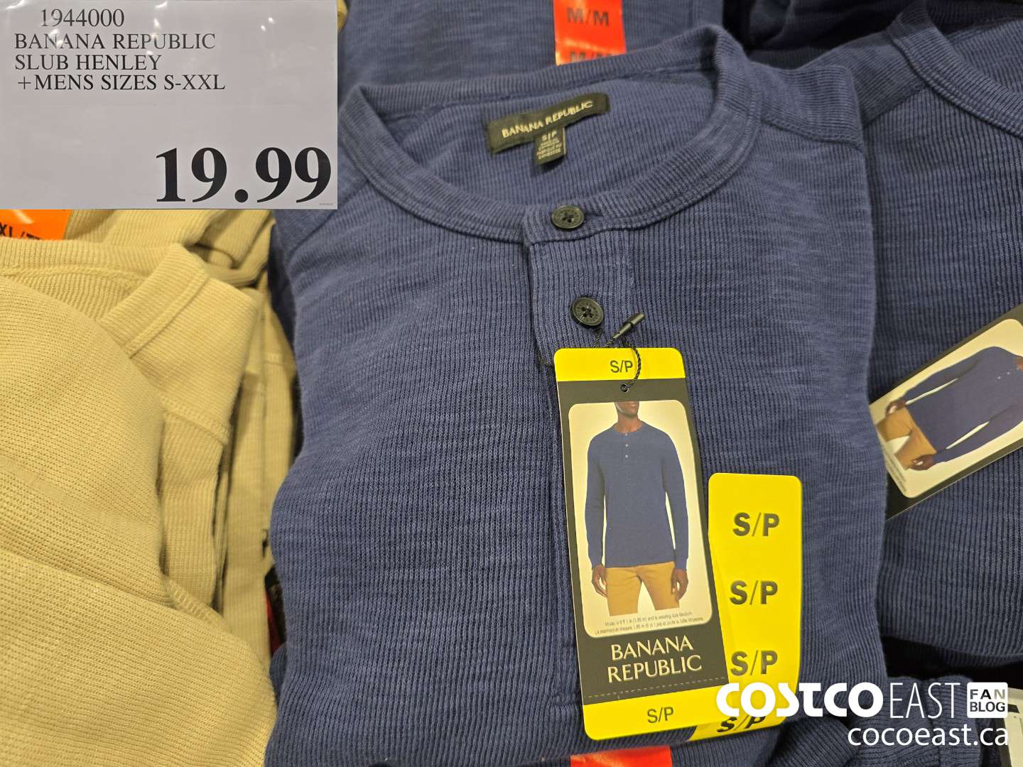 1944000 BANANA REPUBLIC SLUB HENLEY +MENS SIZES S-XXL $19.99