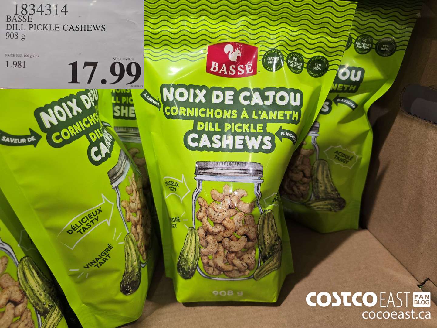 1834314 BASSE DILL PICKLE CASHEWS 908 G $17.99