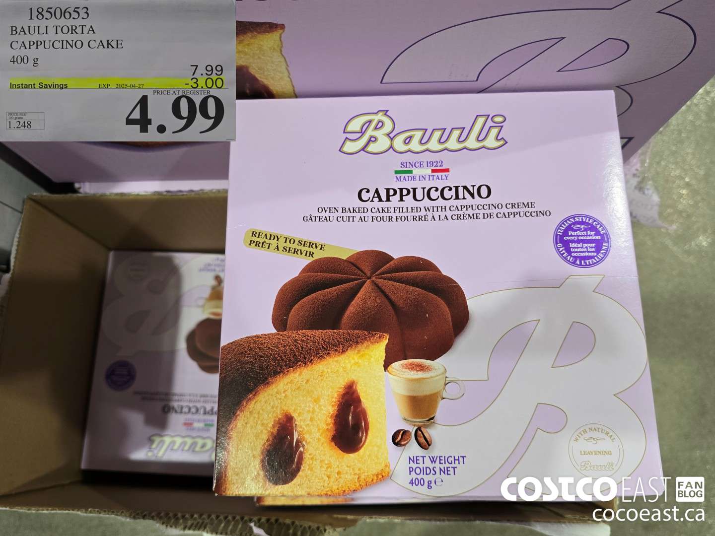 1850653 BAULI TORTA CAPPUCINO CAKE 400 G ($3.00 INSTANT SAVINGS EXPIRES ON 2025-04-27) $4.99