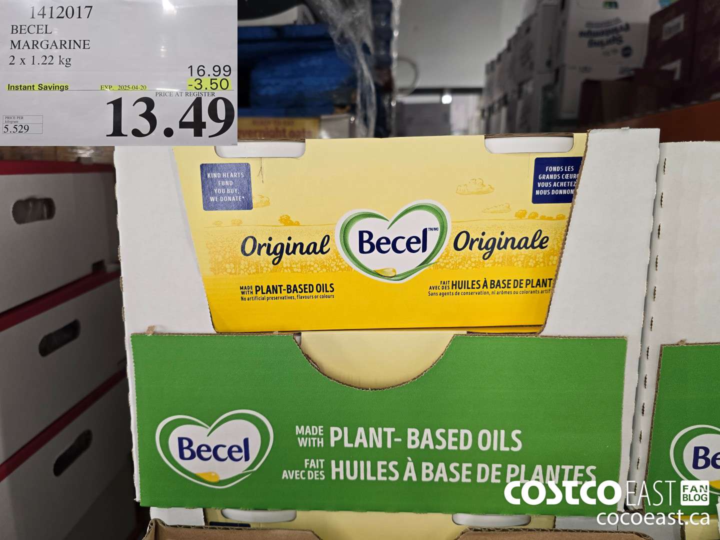 1412017 BECEL MARGARINE 2 X 1.22 KG ($3.50 INSTANT SAVINGS EXPIRES ON 2025-04-20) $13.49