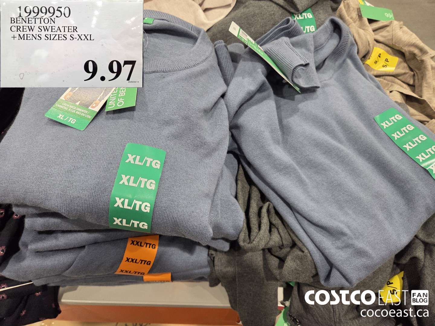1999950 BENETTON CREW SWEATER + MENS SIZES S-XXL $9.97