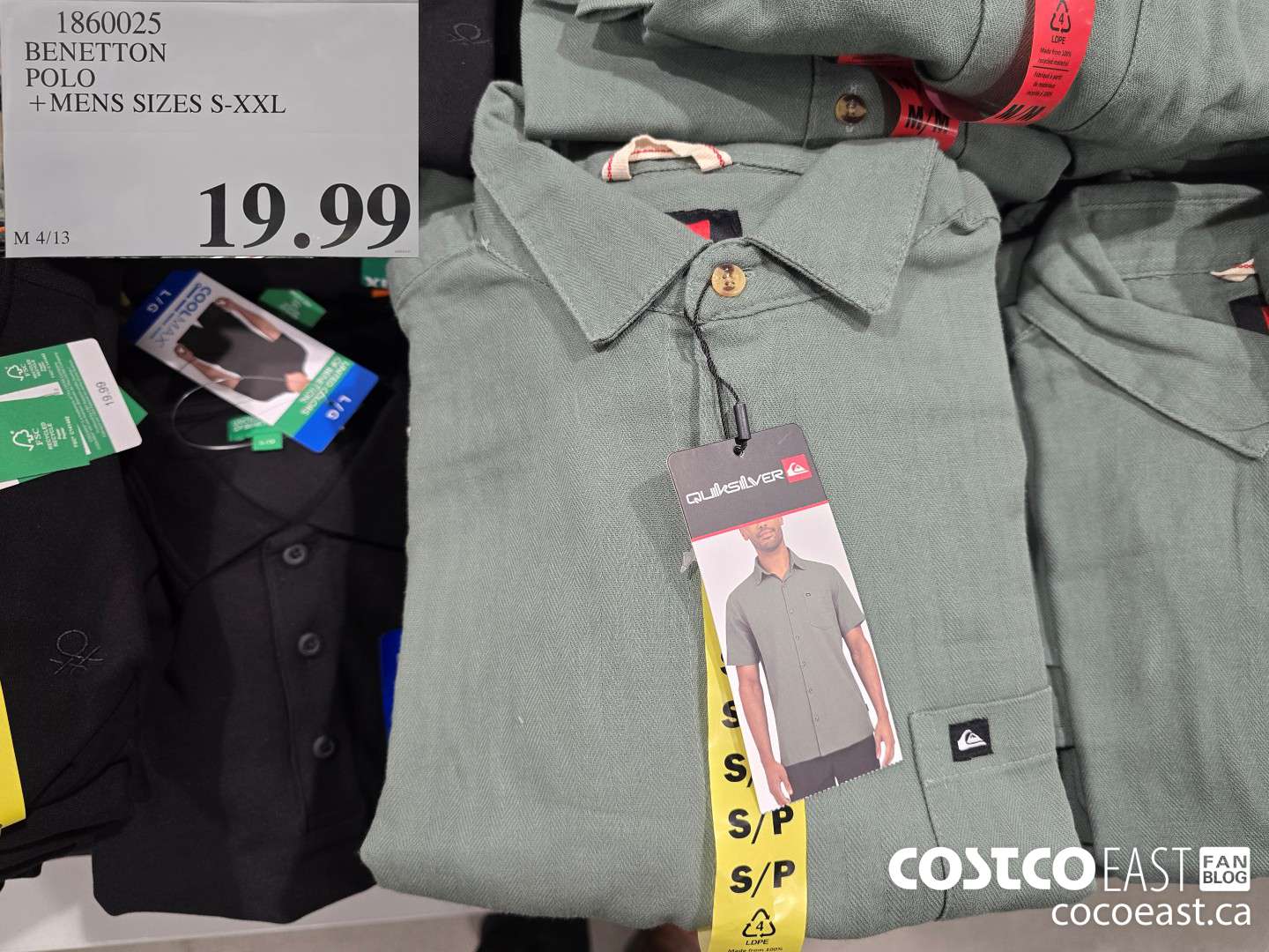 1860025 BENETTON POLO + MENS SIZES S-XXL  $19.99