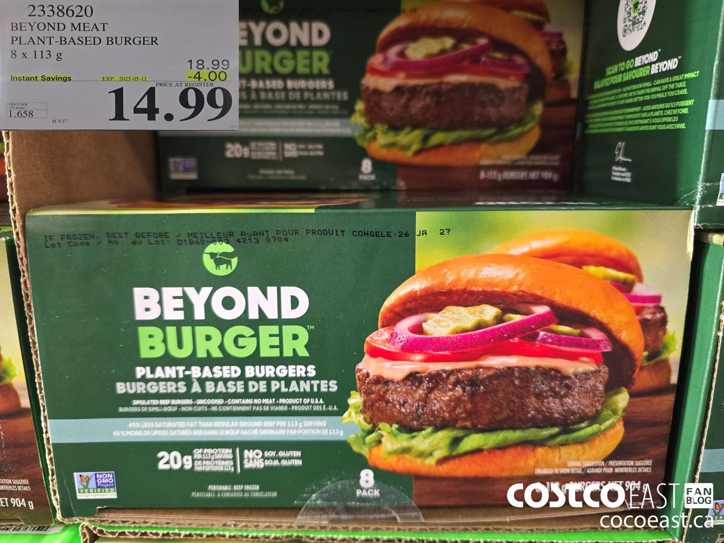2338620 BEYOND MEAT PLANT-BASED BURGER 8 x 113 G ($4.00 INSTANT SAVINGS EXPIRES ON 2025-05-11) $14.99