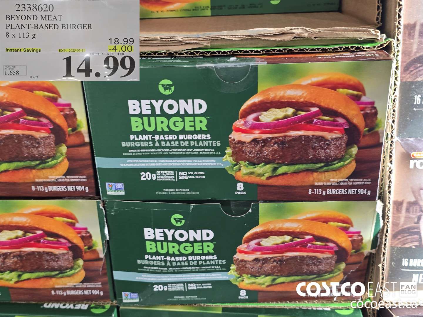 2338620 BEYOND MEAT PLANT-BASED BURGER 8 x 113 G ($4.00 INSTANT SAVINGS EXPIRES ON 2025-05-11) $14.99