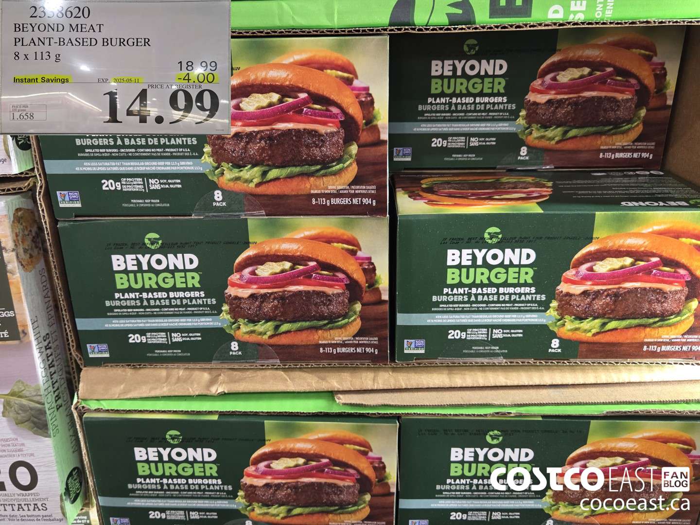2338620 BEYOND MEAT PLANT-BASED BURGER 8 x 113 G ($4.00 INSTANT SAVINGS EXPIRES ON 2025-05-11) $14.99