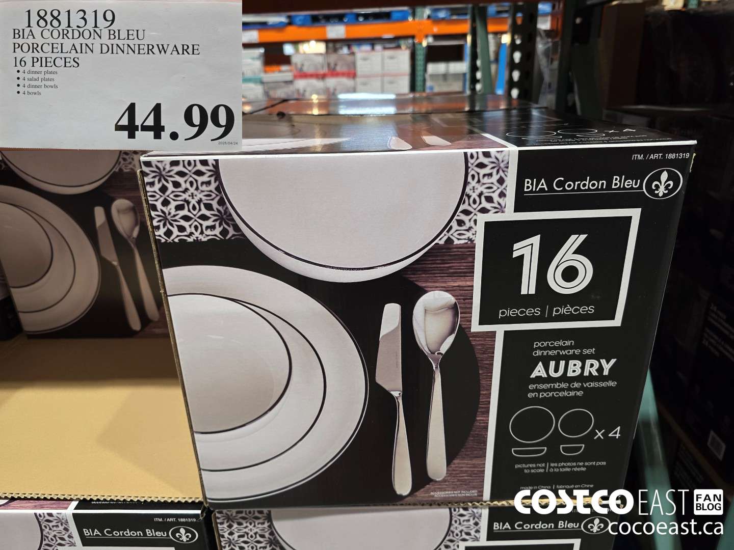 1881319 BIA CORDON BLEU PORCELAIN DINNERWARE 16 PIECES $44.99