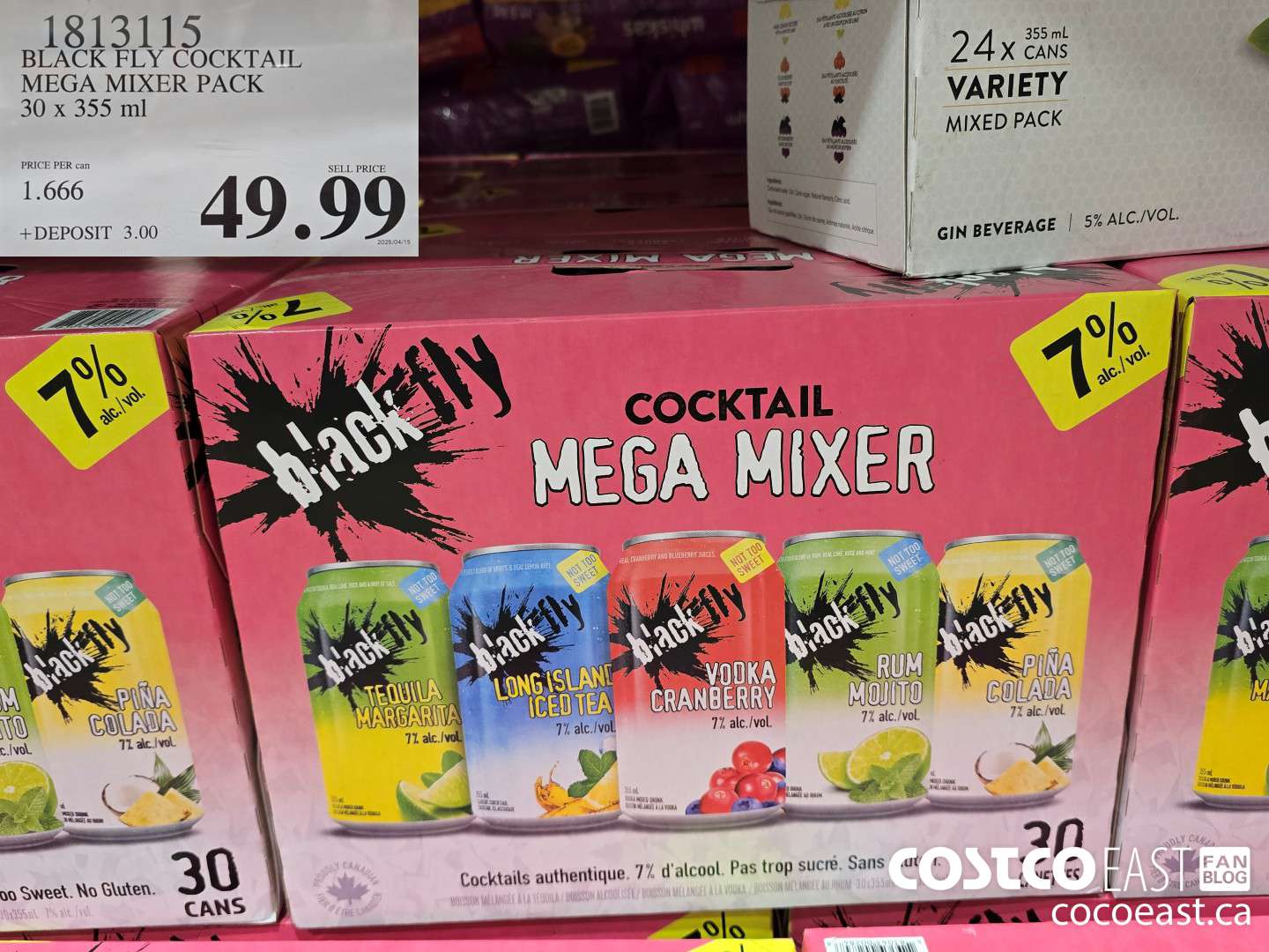 1813115 BLACK FLY COCKTAIL MEGA MIXER PACK 30 X 355 ML $49.99