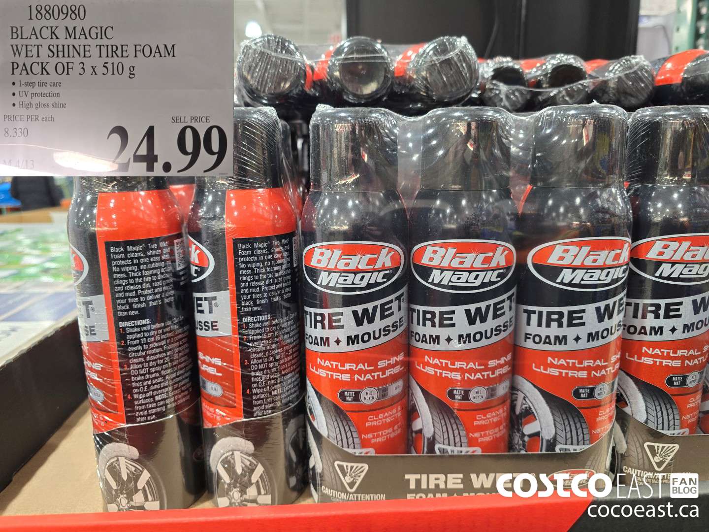 1880980 BLACK MAGIC WET SHINE TIRE FOAM PACK OF 3 x 510 G $24.99