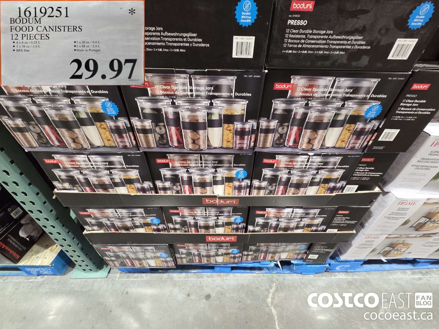 1619251 BODUM FOOD CANISTERS 12 PIECES $29.97