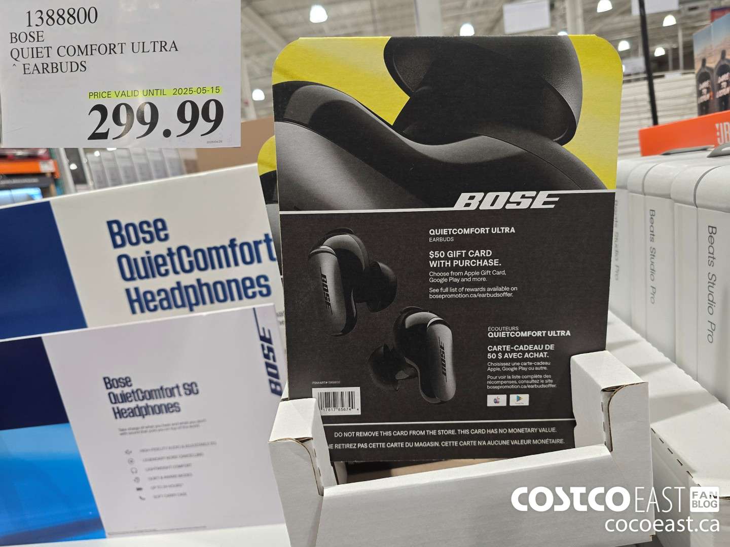 1388800 BOSE QUIET COMFORT ULTRA EARBUDS $299.99