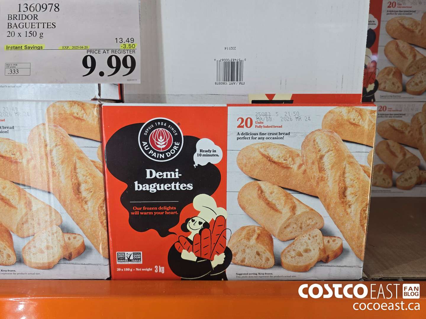1360978 BRIDOR BAGUETTES 20 X 150 G ($3.50 INSTANT SAVINGS EXPIRES ON 2025-04-20) $9.99