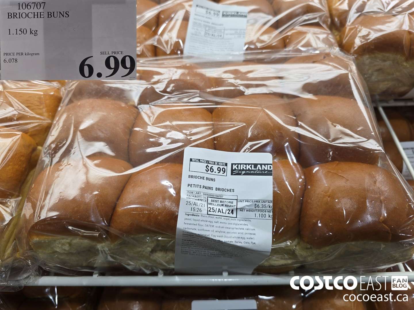 106707 BRIOCHE BUNS 1.150 kg $6.99