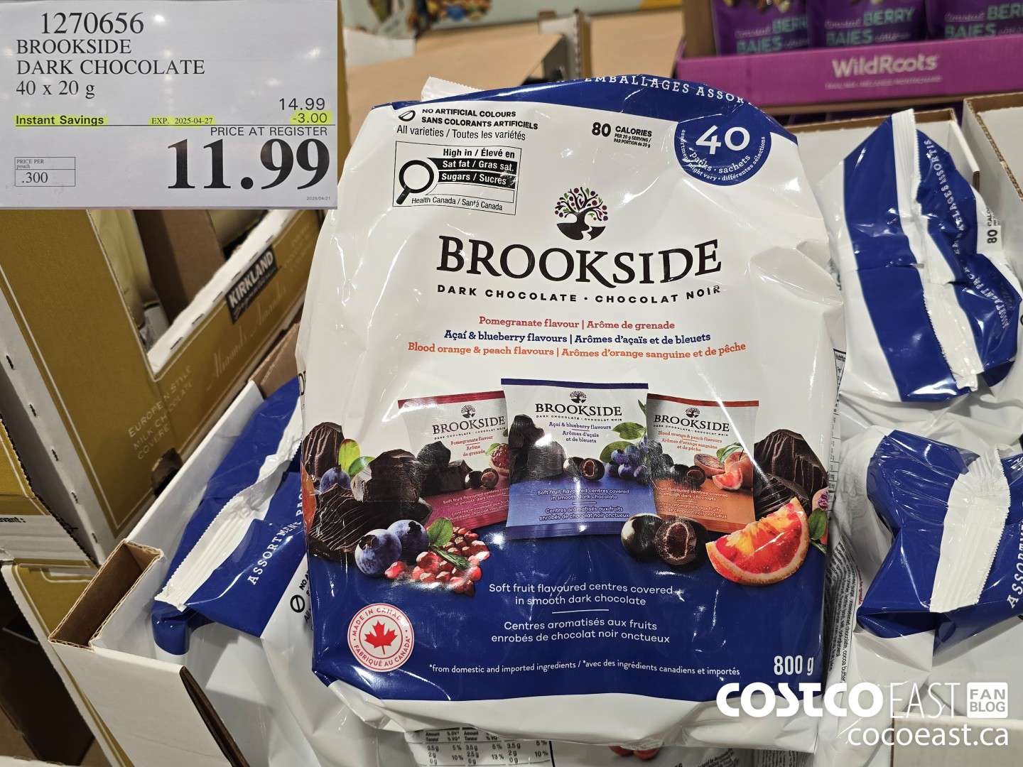 1270656 BROOKSIDE DARK CHOCOLATE 40 x 20 g ($3.00 INSTANT SAVINGS EXPIRES ON 2025-04-27) $11.99