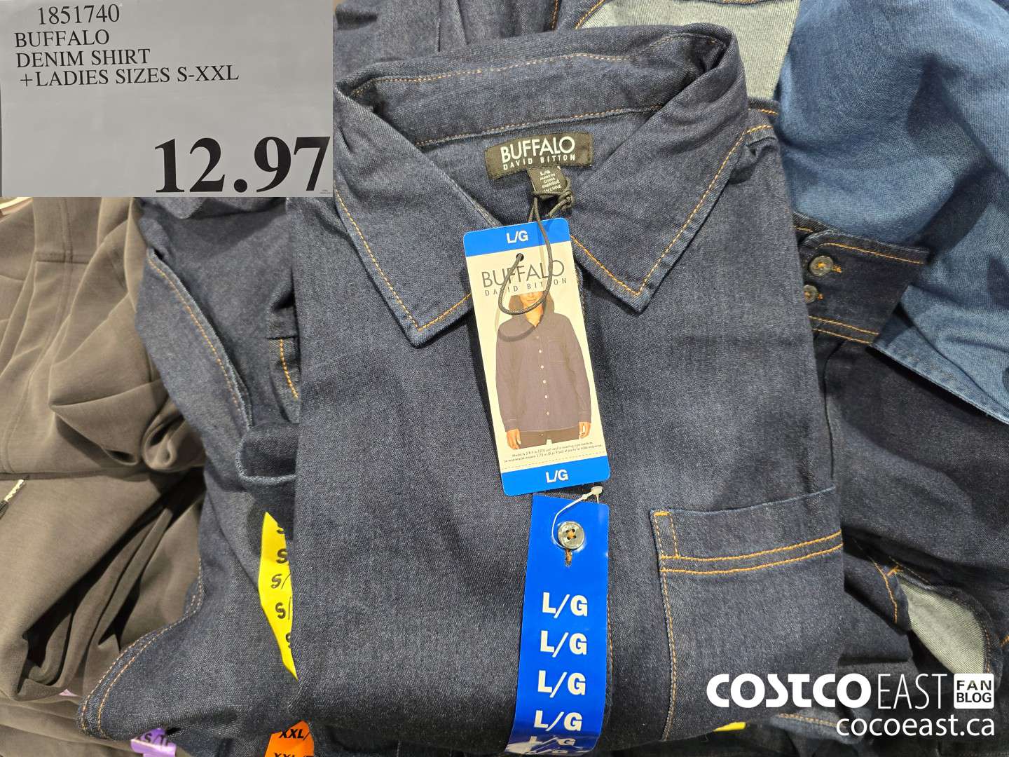 1851740 BUFFALO DENIM SHIRT + LADIES SIZES S-XXL $12.97