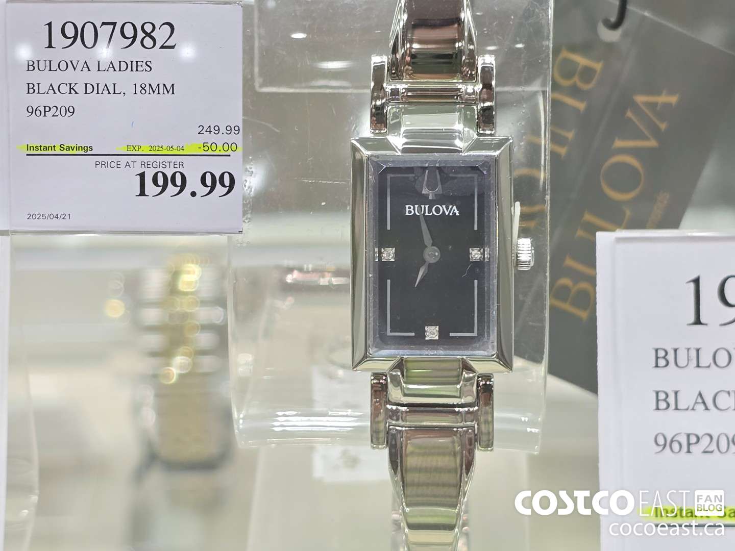 1907982 BULOVA LADIES BLACK DIAL, 183MM 96P209 ($50.00 INSTANT SAVINGS EXPIRES ON 2025-05-04) $199.99