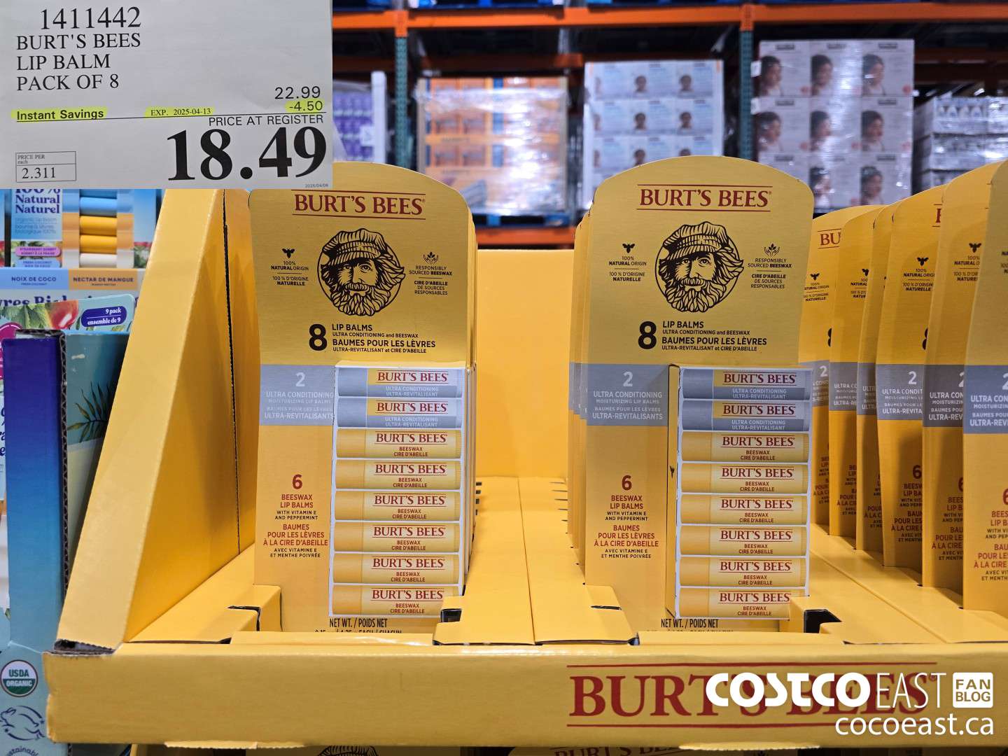 1411442 BURT'S BEES LIP BALM - PACK OF 8 ($4.50 INSTANT SAVINGS EXPIRES ON 2025-04-13) $18.49