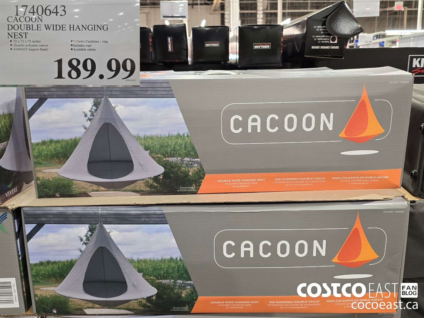 1740643 CACOON DOUBLE WIDE HANGING NEST $139.99