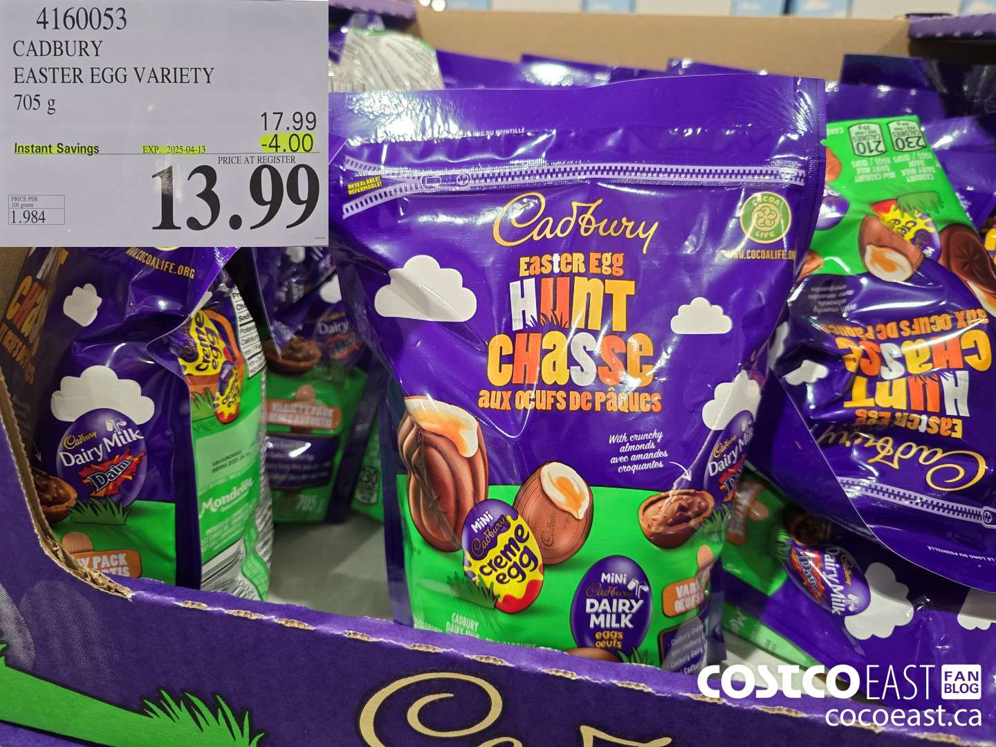 4160053 CADBURY EASTER EGG VARIETY 705 g ($4.00 INSTANT SAVINGS EXPIRES ON 2025-04-13) $13.99