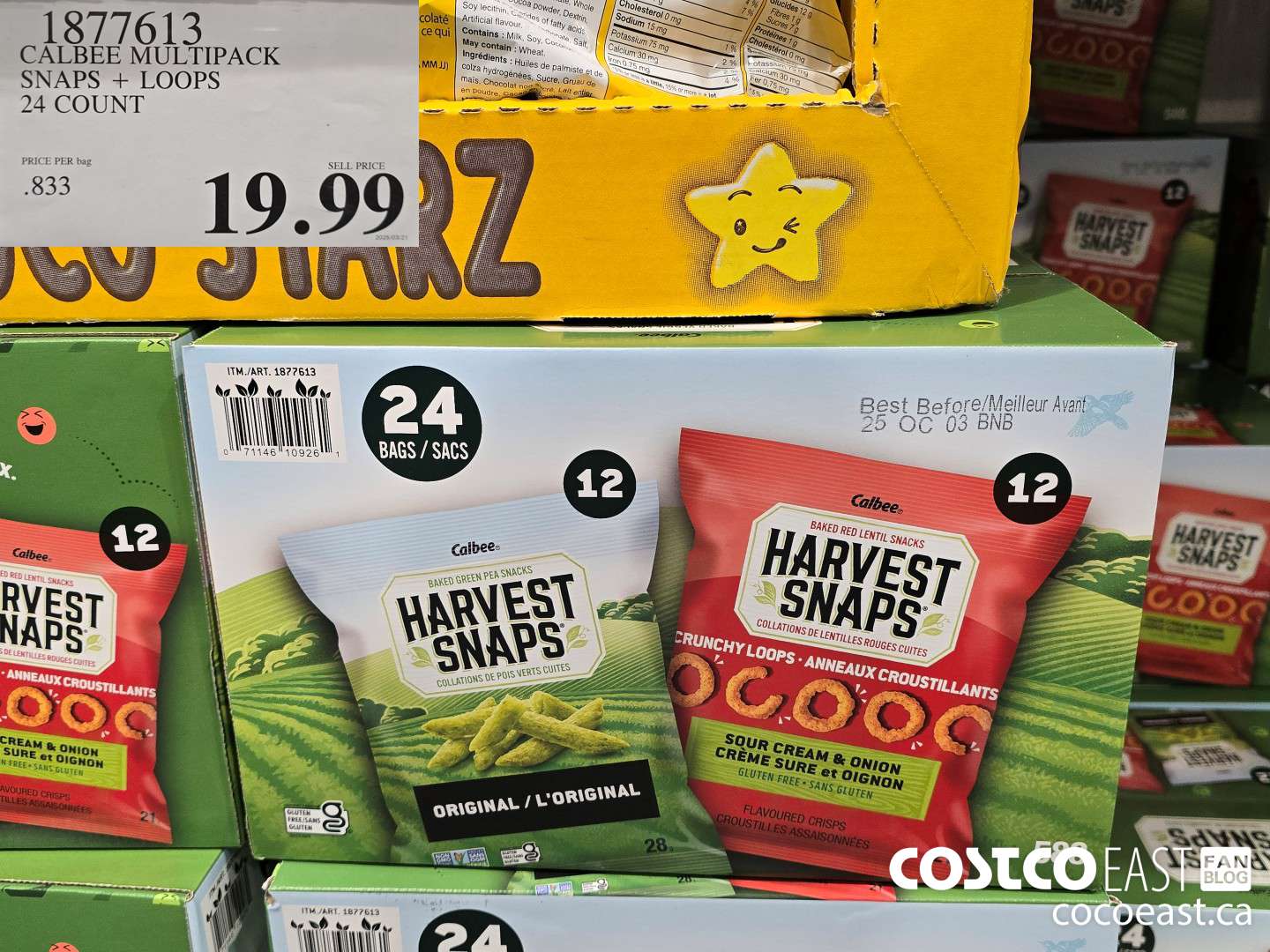 1877613 CALBEE MULTIPACK SNAPS + LOOPS 24 COUNT $19.99