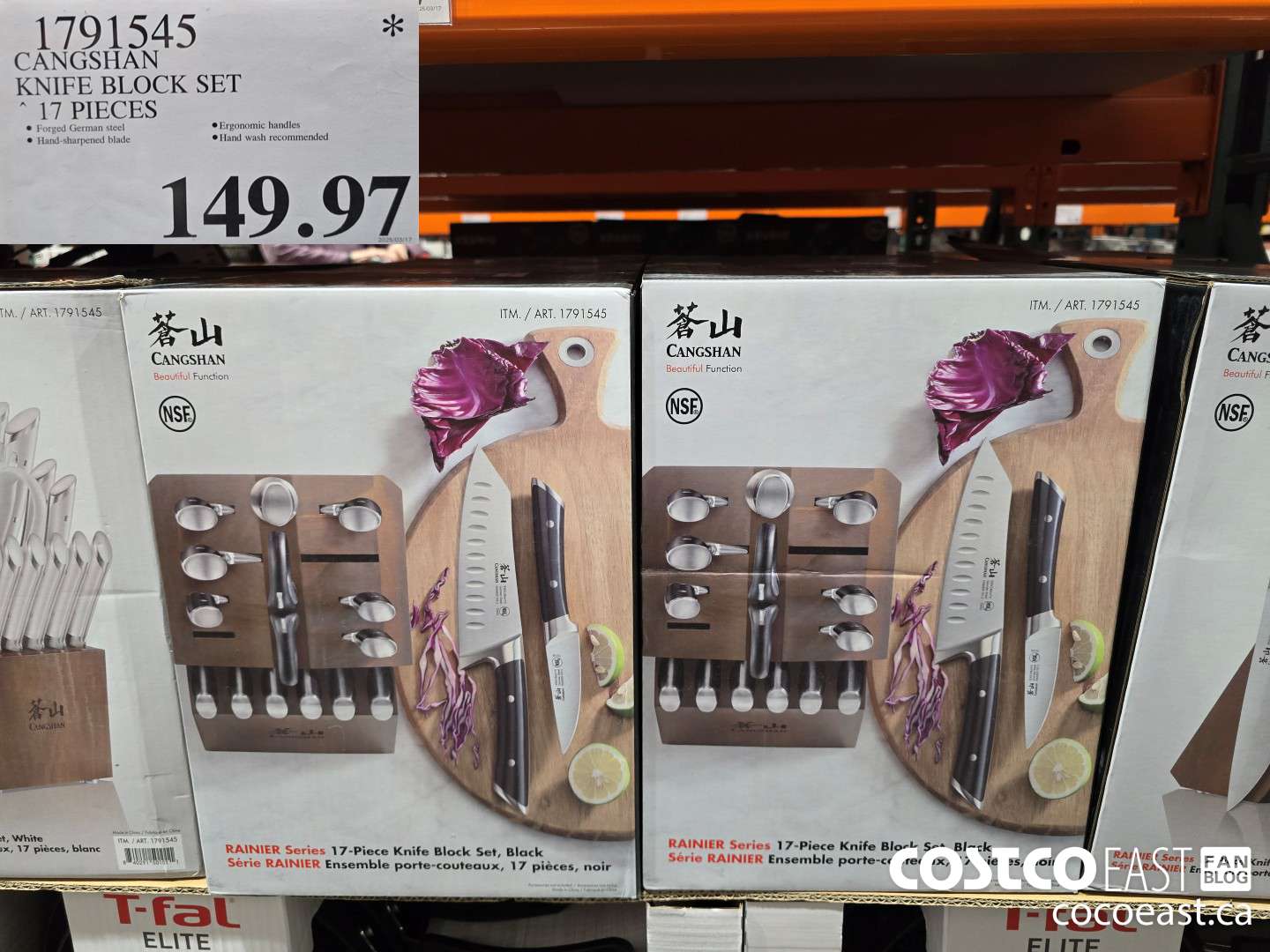 1791545 CANGSHAN KNIFE BLOCK SET 17 PIECES $149.97