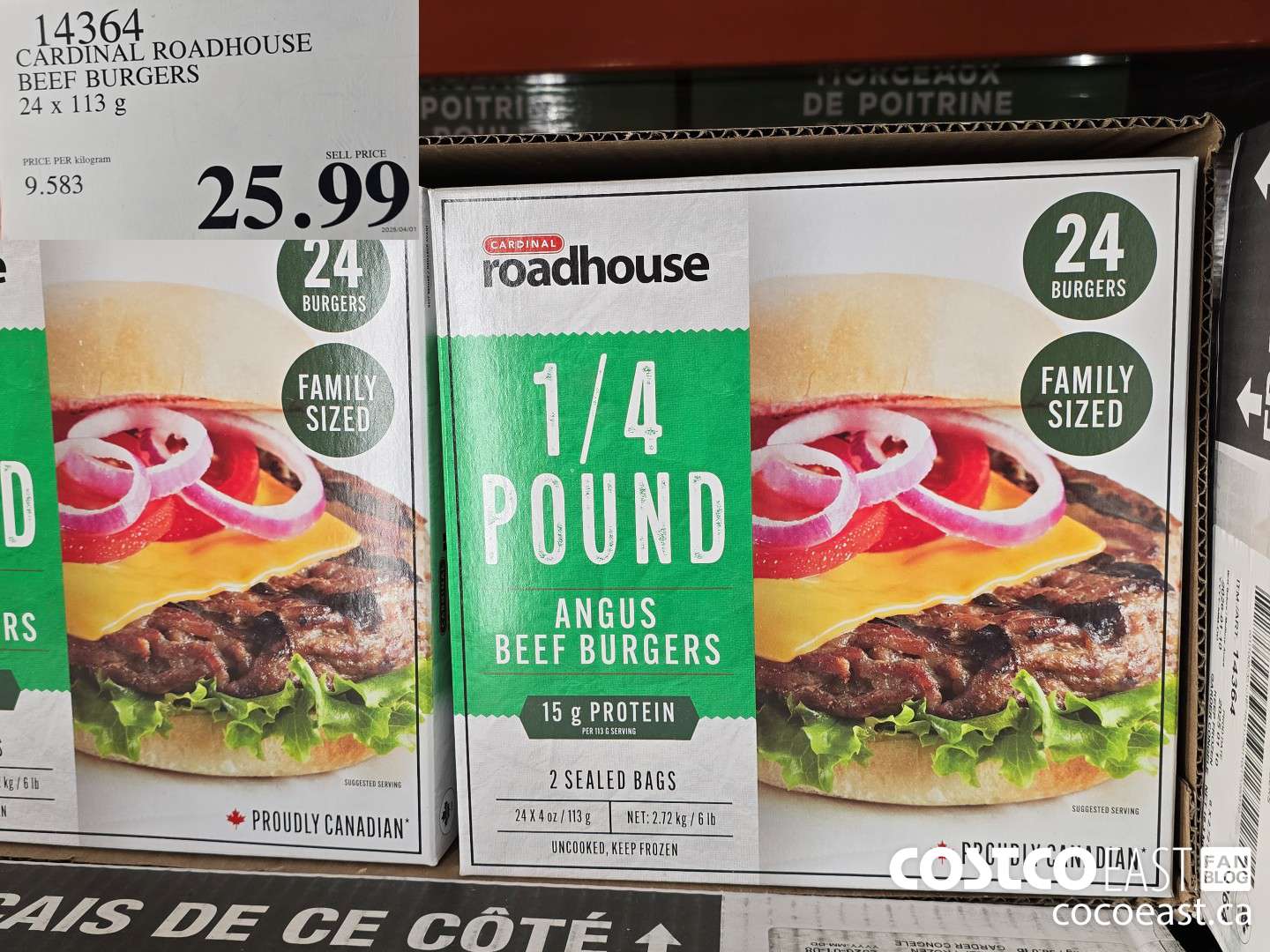14364 CARDINAL ROADHOUSE BEEF BURGERS 24 X 113 G $25.99