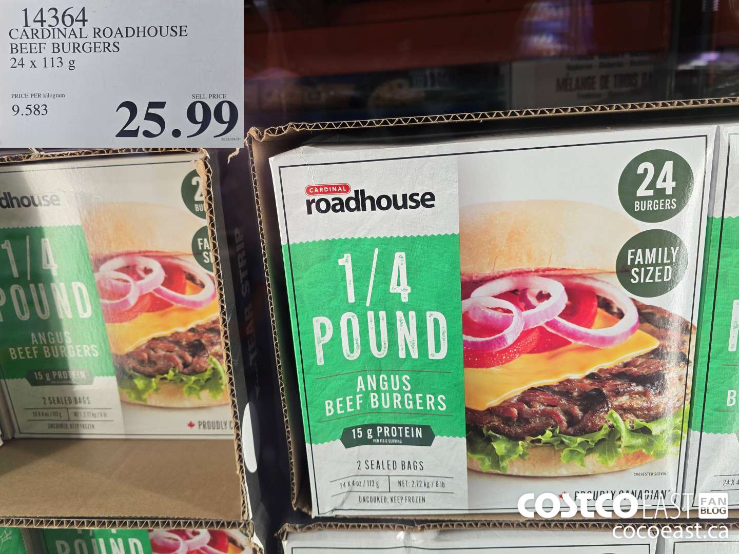 14364 CARDINAL ROADHOUSE BEEF BURGERS 24 X 113 G $25.99