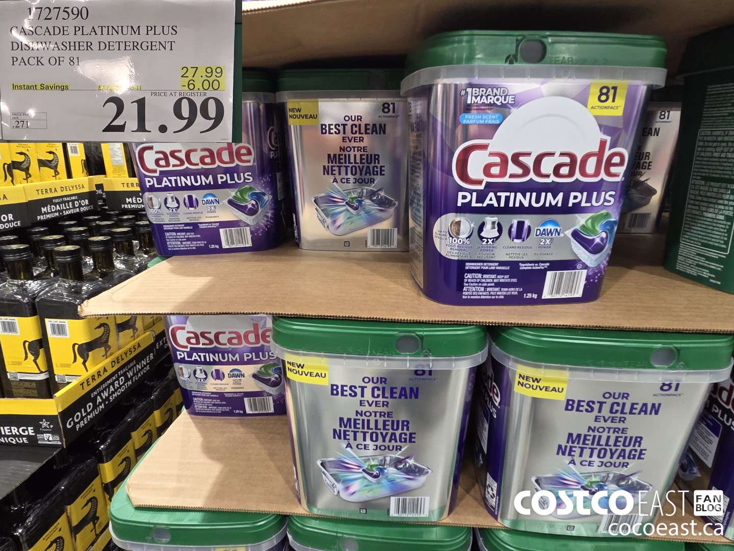 1727590 CASCADE PLATINUM PLUS DISHWASHER DETERGENT PACK OF 81 ($6.00 INSTANT SAVINGS EXPIRES ON 2025-05-11) $21.99