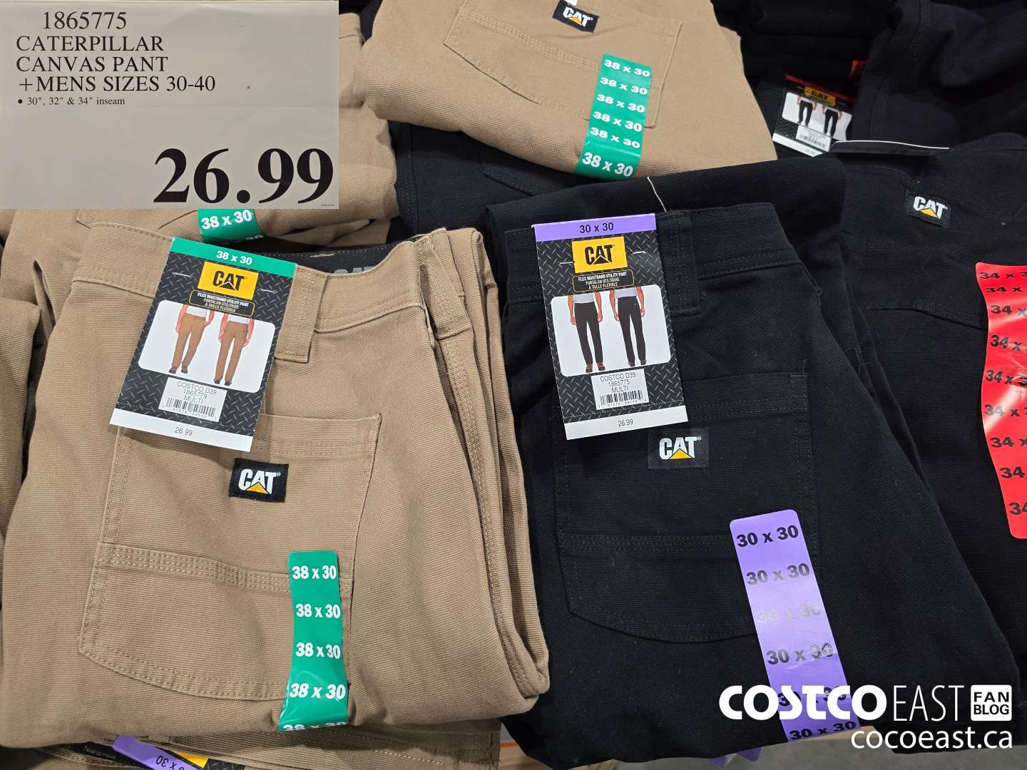 1865775 CATERPILLAR CANVAS PANT + MENS SIZES 30-40 $26.99