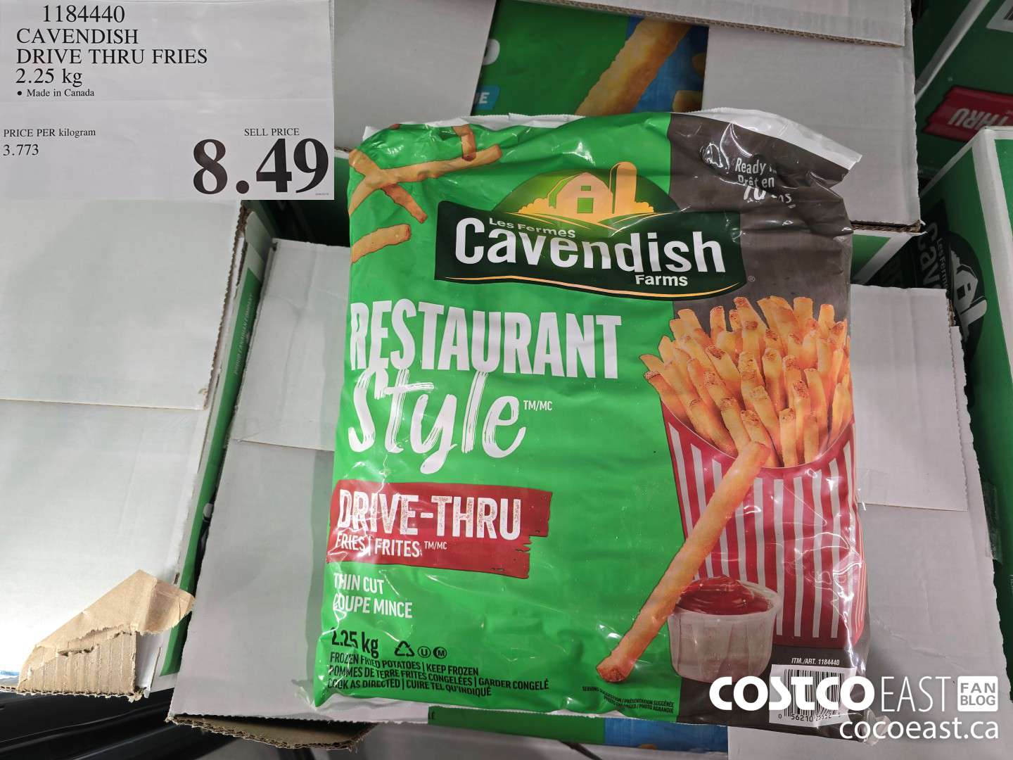 1184440 CAVENDISH DRIVE THRU FRIES 2.25 kg $8.49