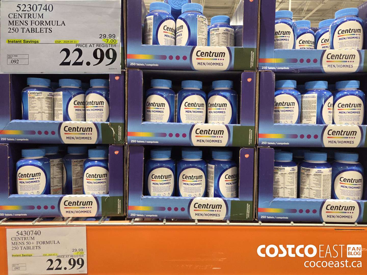 5230740 CENTRUM MENS FORMULA 250 TABLETS ($7.00 INSTANT SAVINGS EXPIRES ON 2025-05-11) $22.99