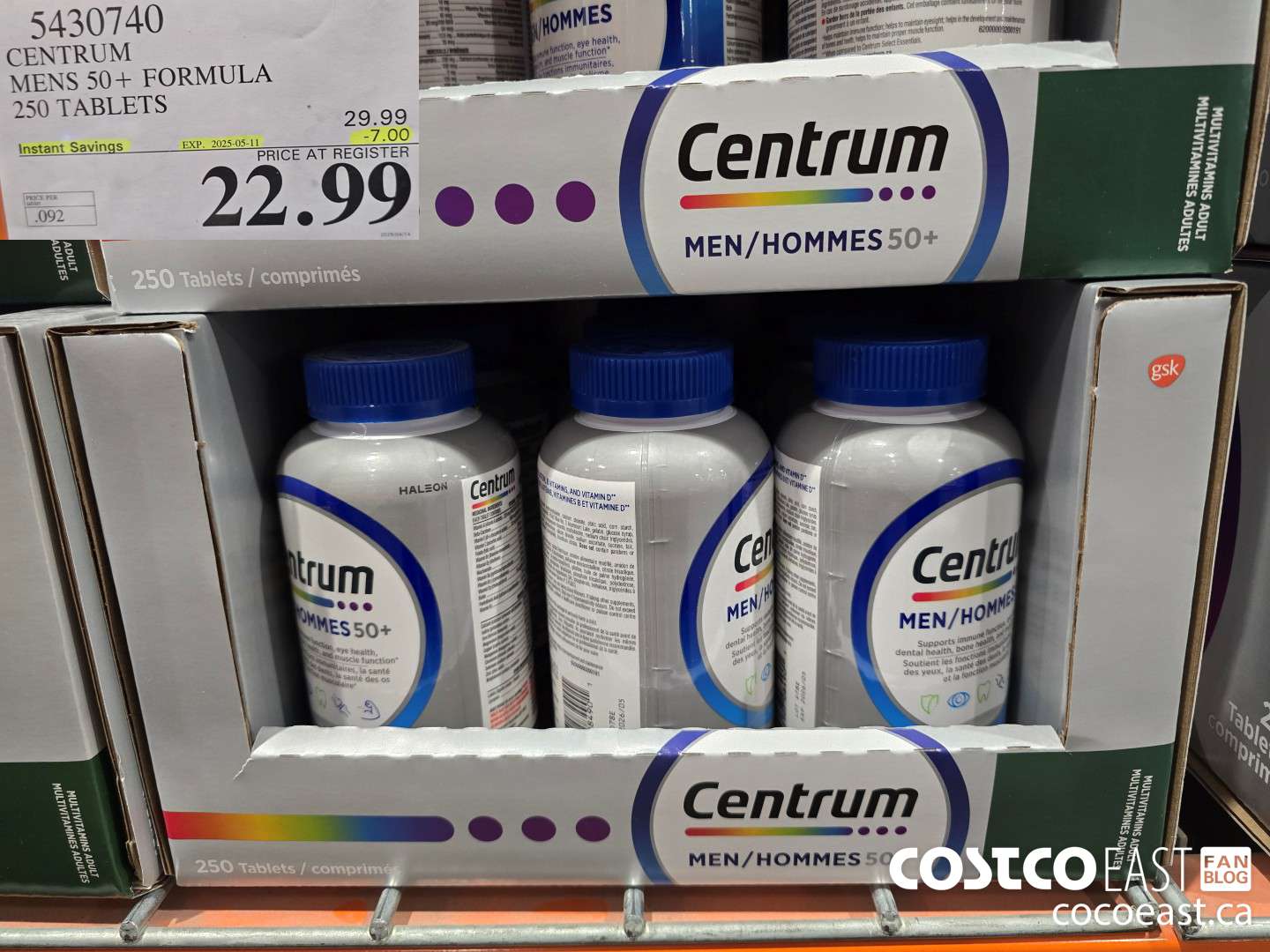 5430740 CENTRUM MEN 50+ FORMULA 250 TABLETS ($7.00 INSTANT SAVINGS EXPIRES ON 2025-05-11) $22.99