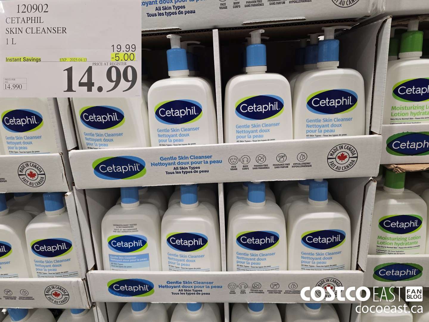 120902 CETAPHIL SKIN CLEANSER 1 L ($5.00 INSTANT SAVINGS EXPIRES ON 2025-04-13) $14.99