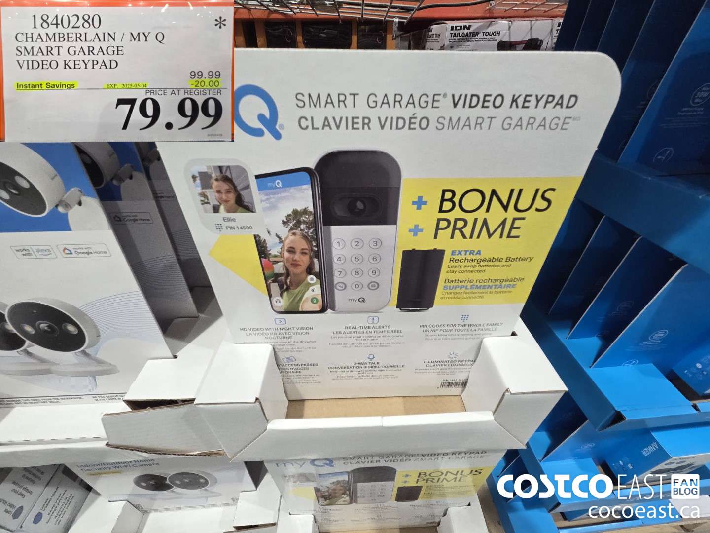 1840280 CHAMBERLAIN / MY Q SMART GARAGE VIDEO KEYPAD ($20.00 INSTANT SAVINGS EXPIRES ON 2025-04-05) $79.99