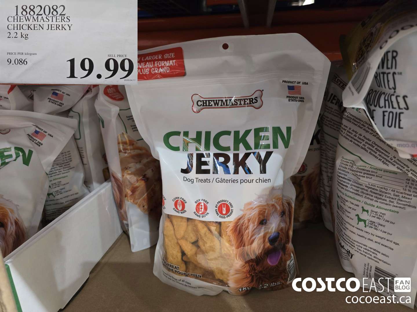1882082 CHEWMASTERS CHICKEN JERKY 2.2 kg $19.99