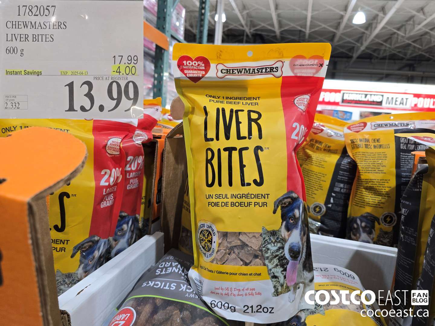 1782057 CHEWMASTERS LIVER BITES 600 g ($4.00 INSTANT SAVINGS EXPIRES ON 2025-04-13) $13.99