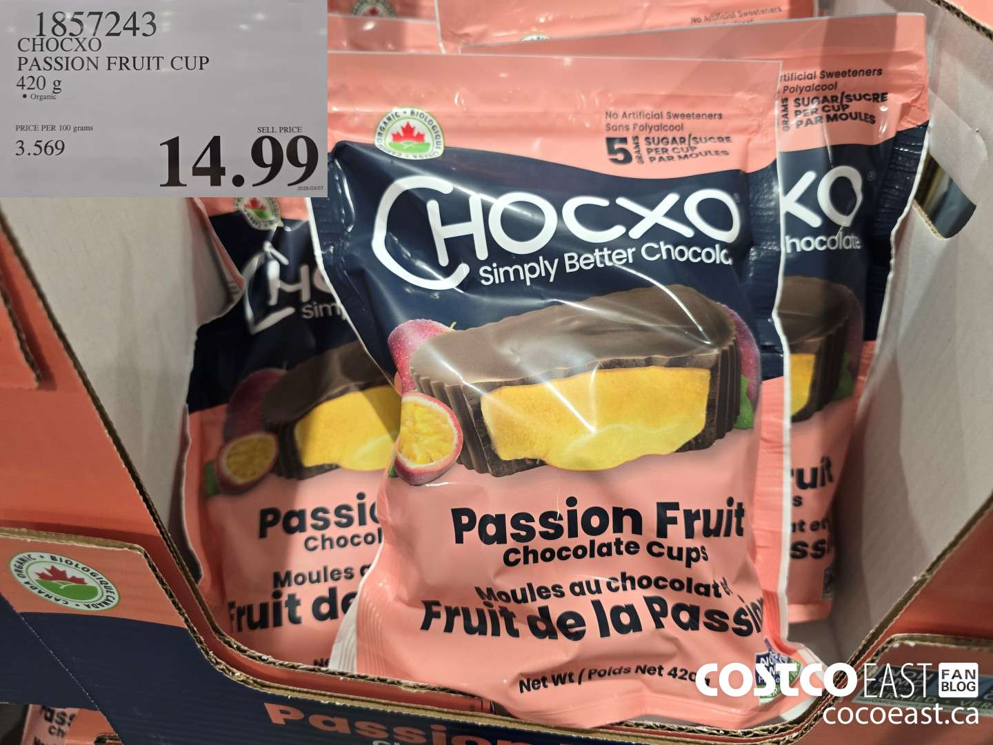 1857243 CHOCXO PASSION FRUIT CUP 420 G $14.99