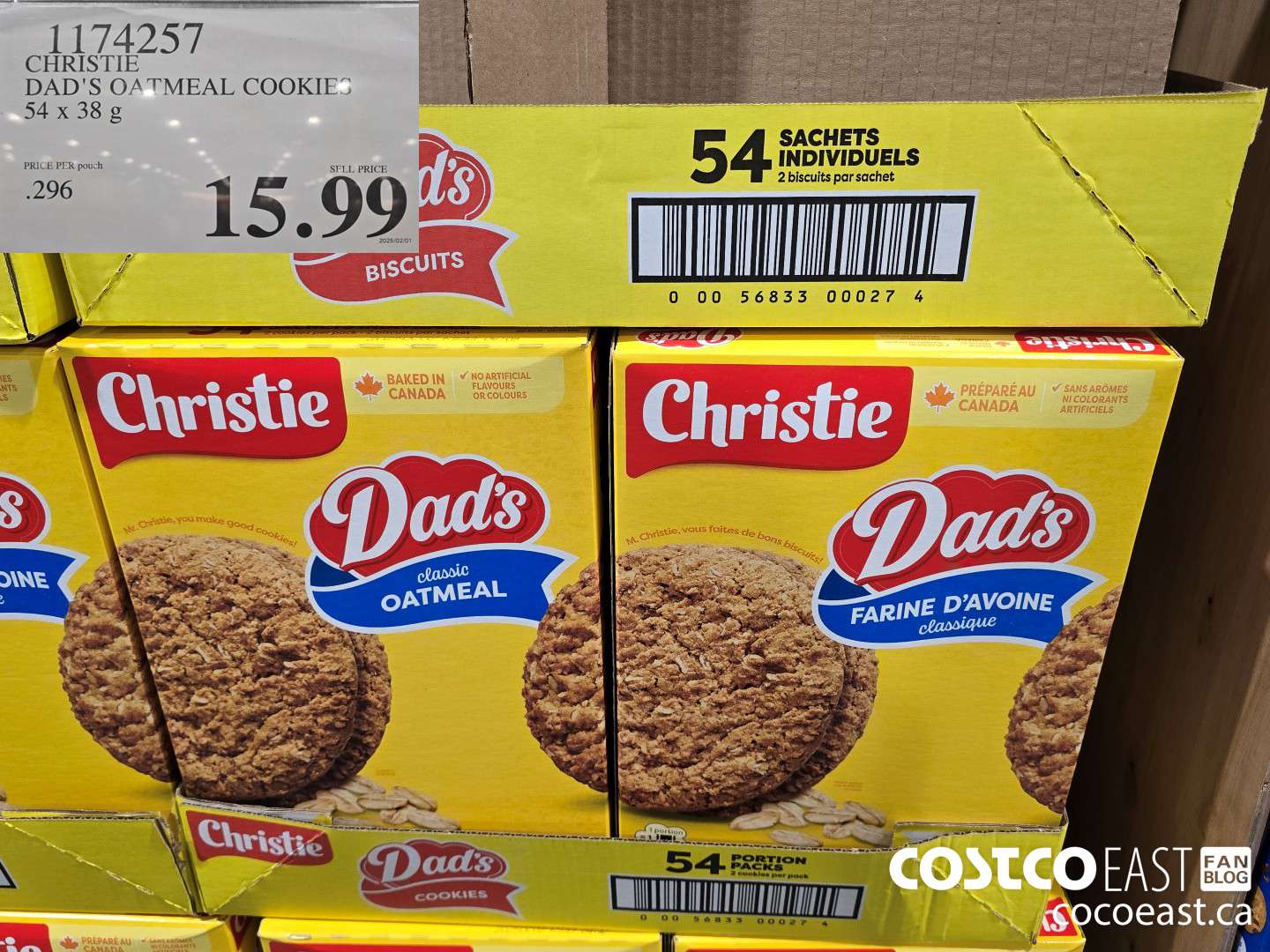 1174257 CHRISTIE DAD'S OATMEAL COOKIES 2.05 kg $15.99