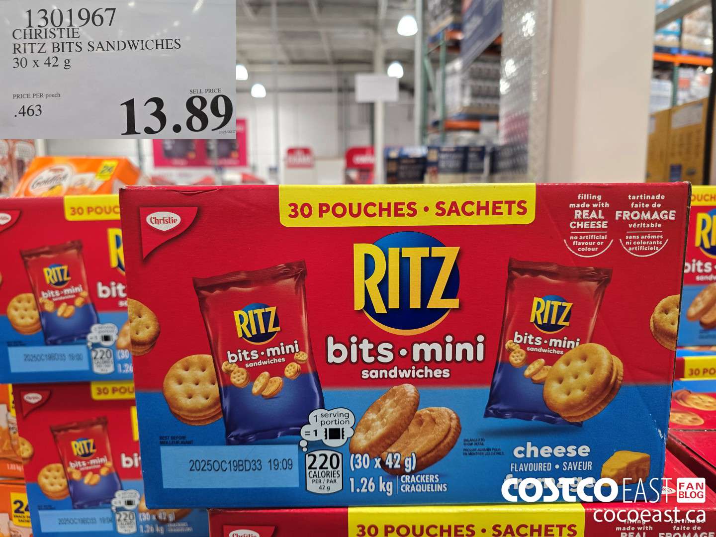 1301967 CHRISTIE RITZ BITS SANDWICHES 30 x 42 g $13.89