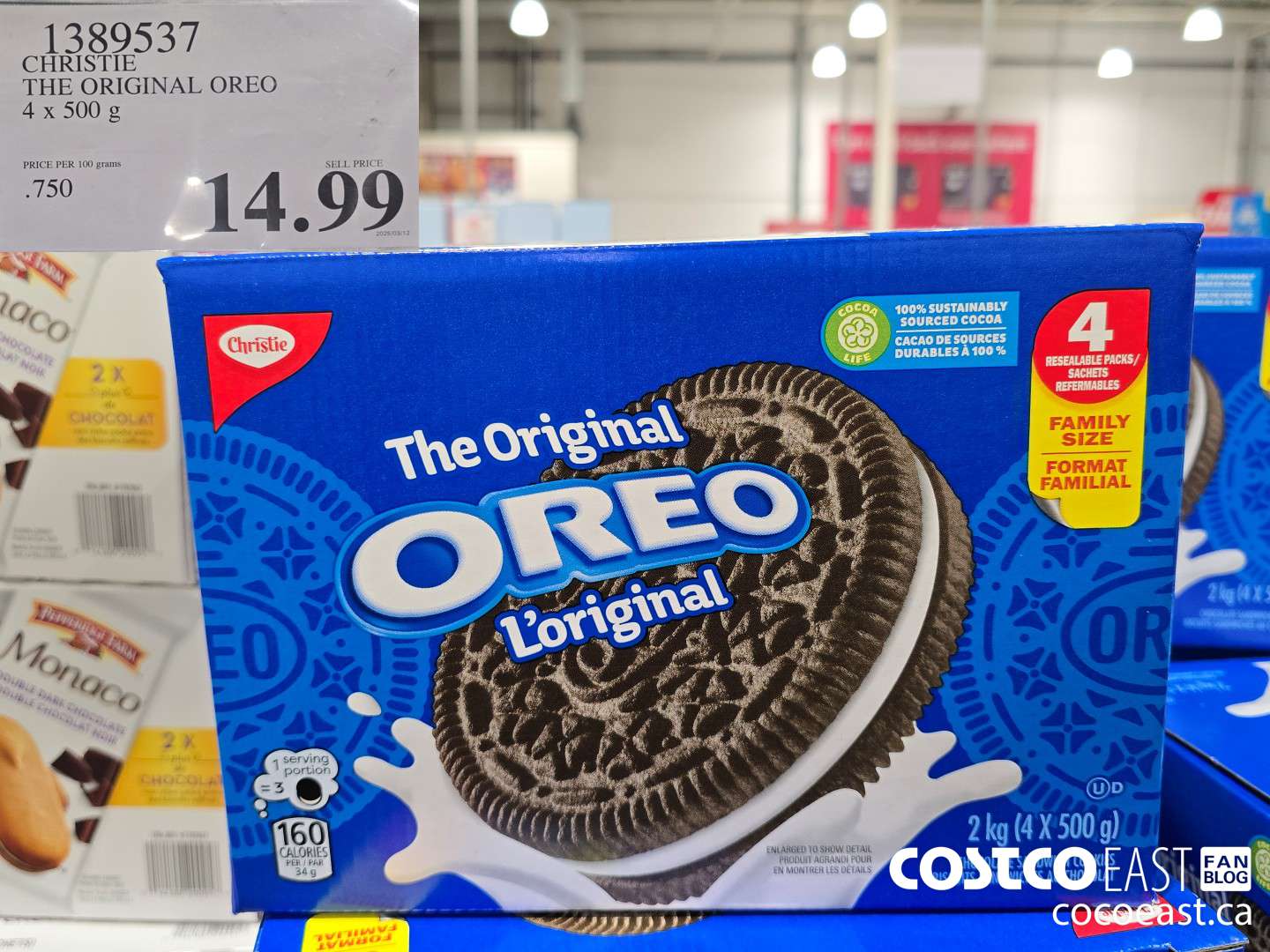 1389537 CHRISTIE THE ORIGINAL OREO 4 x 500 g $14.99