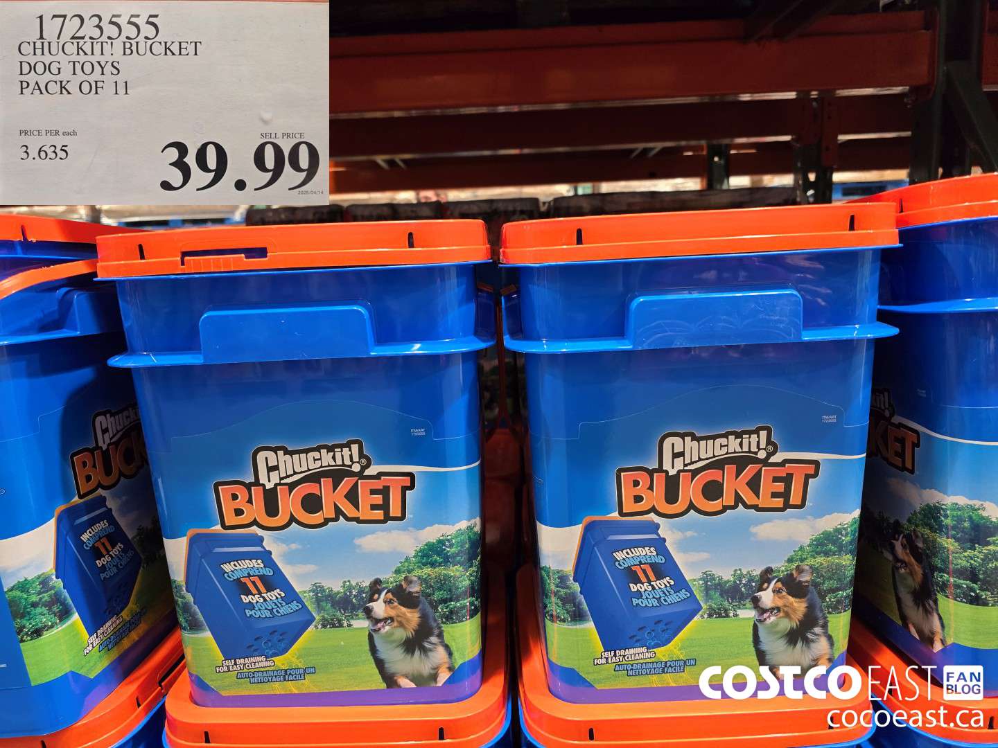 1723555 CHUCKIT! BUCKET DOG TOYS PACK OF 11 $39.99