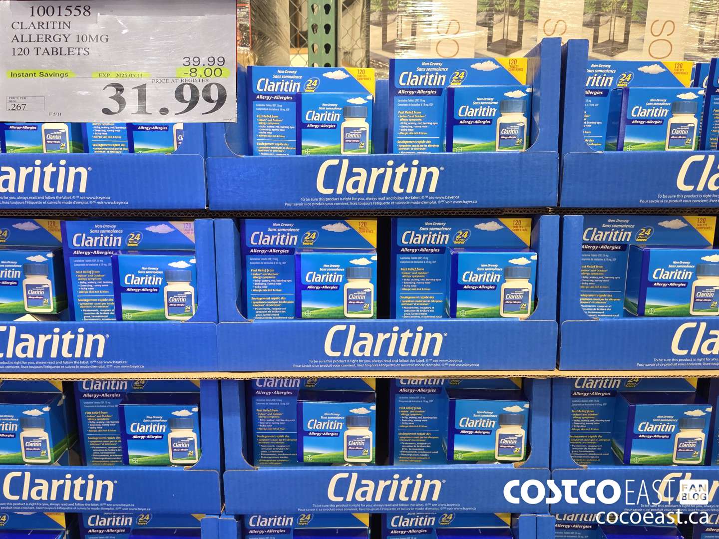 1001558 CLARITIN ALLERGY 10MG 120 TABLETS ($8.00 INSTANT SAVINGS EXPIRES ON 2025-05-11) $31.99