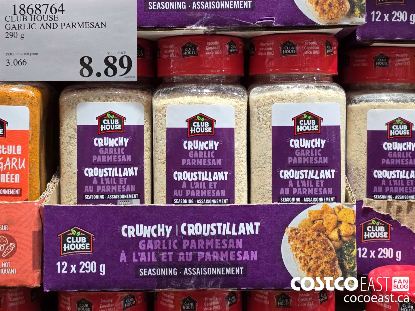 1868764 CLUBHOUSE GARLIC AND PARMESAN 290 g $8.89