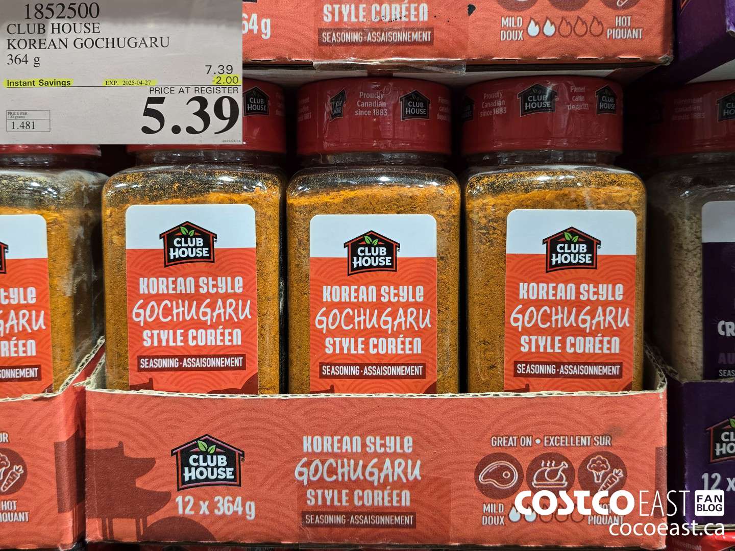 1852500 CLUB HOUSE KOREAN GOCHUGARU 364 g ($2.00 INSTANT SAVINGS EXPIRES ON 2025-04-27) $5.39